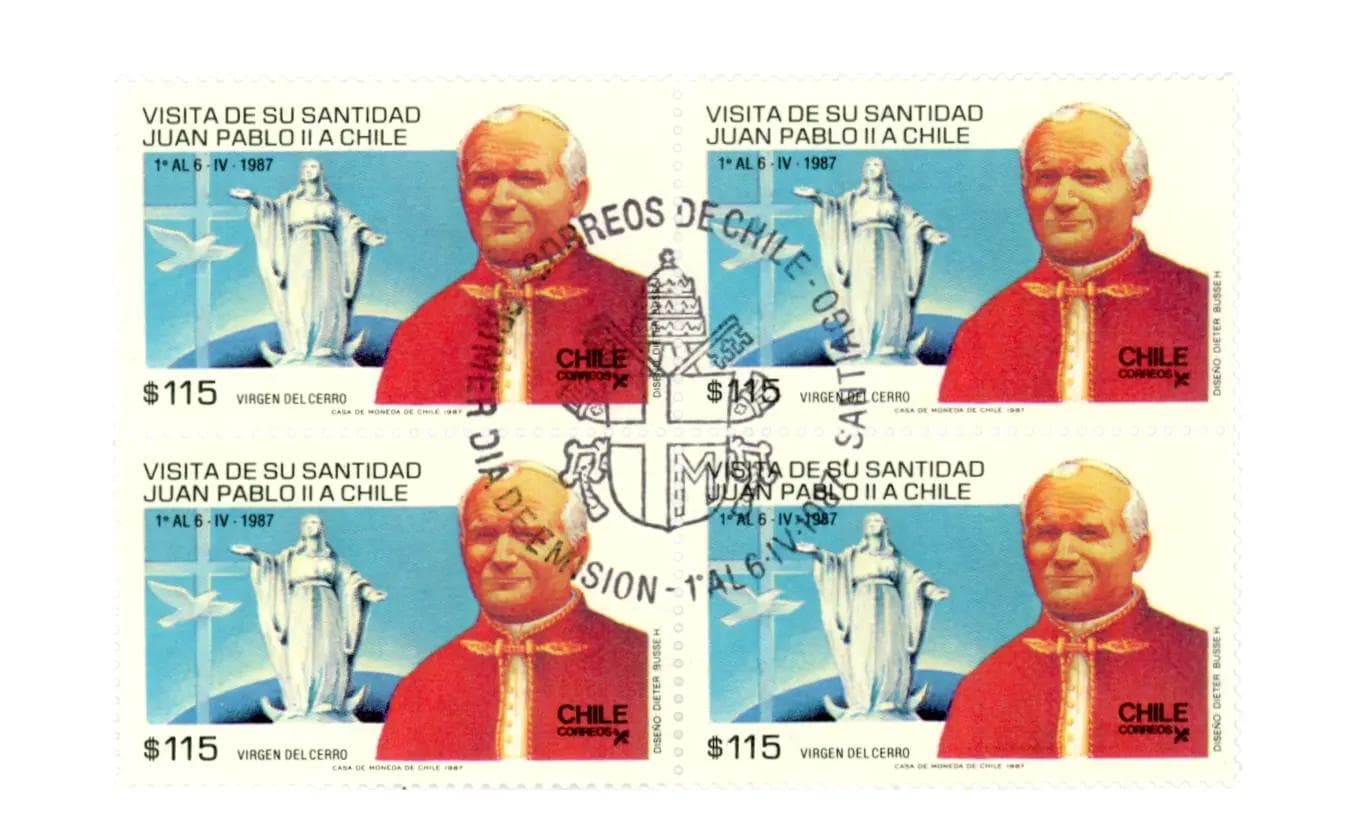Sello conmemorativo de la visita de Juan Pablo II