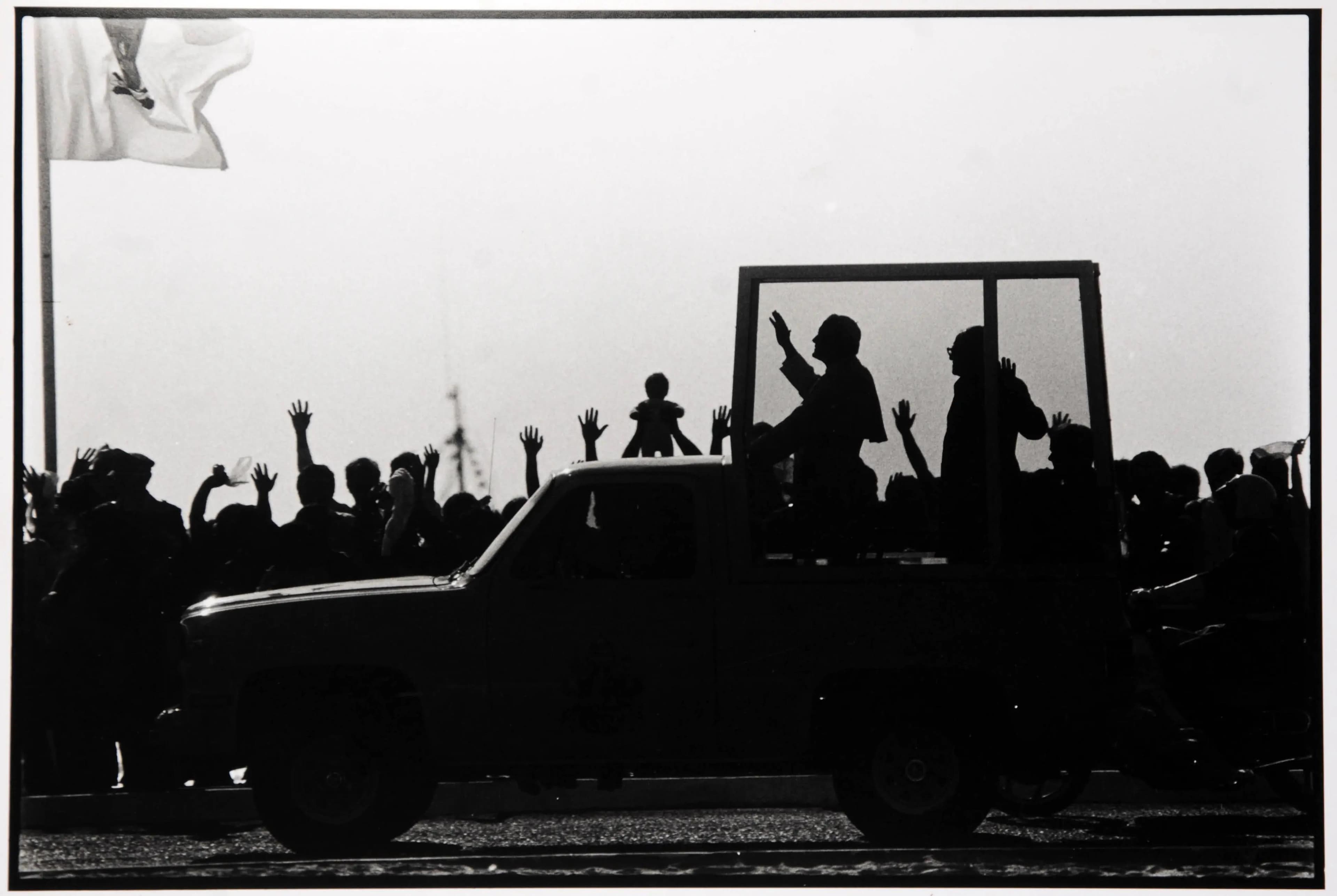 El Papamóvil, vehículo que trasladó al Papa por Chile. Fotografía: Jesús Inostroza